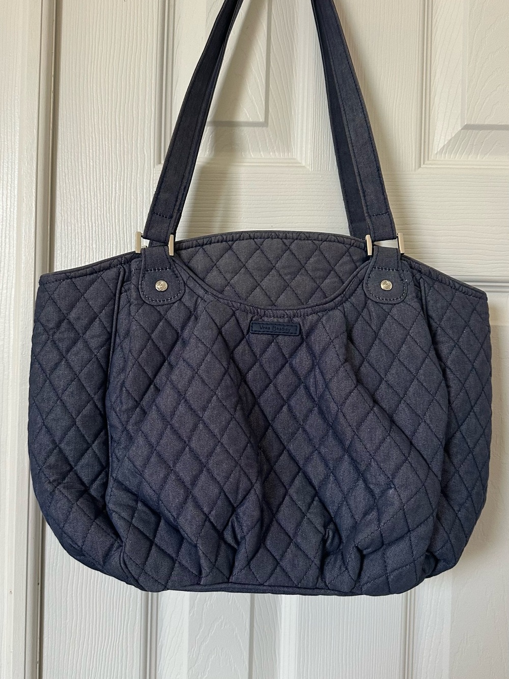 Vera Bradley Quilted Dark Navy Shoulder Tote